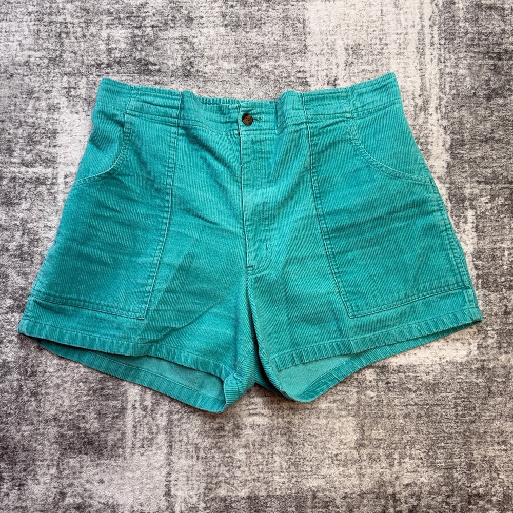 VTG Weeds Corduroy Shorts Mens 38 (Fits 32) Teal Turquoise Beach Surf Skate 90s